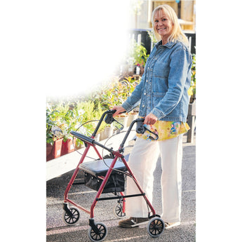 SureStep Walker – Lightweight Folding Rollator with Seat & Storage Basket